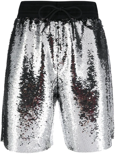 Golden Goose Sequin-embellished Shorts In Silver