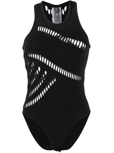 Adidas By Stella Mccartney X Stella Mccartney Perforated Sleeveless Bodysuit In Black