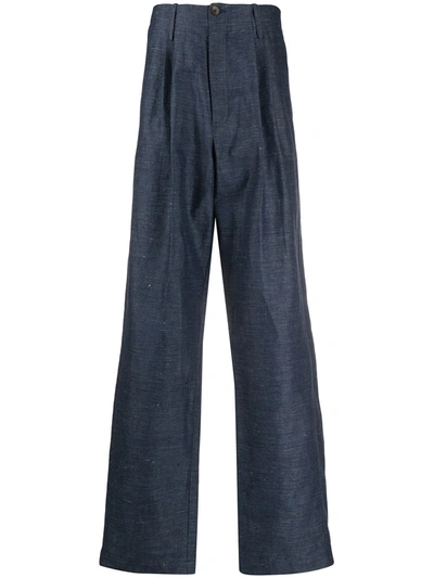 Société Anonyme Chambray Loose Fit Trousers In Blue