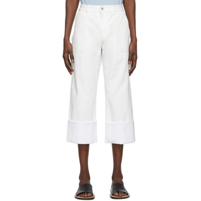 Loewe White Turn Up Patch Pocket Trousers