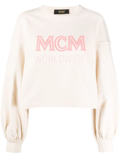 Mcm Logo-print Oversized Sweatshirt In Neutrals