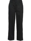 Prada Cropped Tailored Trousers In Black