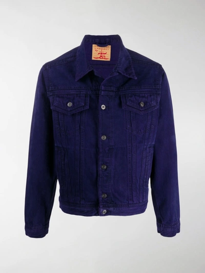 Y/project Double Stitch Denim Jacket In Purple