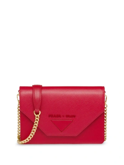 Prada Logo Detail Mini Bag In Red