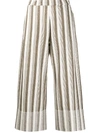 Jil Sander Striped Wide-leg Trousers In Green