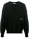 Ambush Panelled Embroidered-logo Sweatshirt In Black