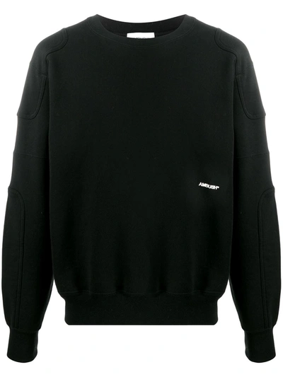 Ambush Panelled Embroidered-logo Sweatshirt In Black