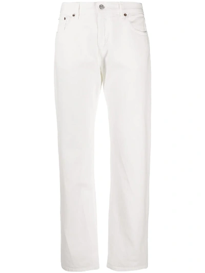 Mm6 Maison Margiela Mid-rise Straight Leg Jeans In White