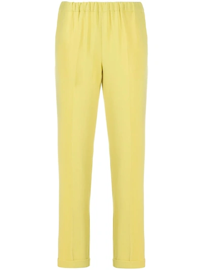 Alberto Biani Elasticated Slim-fit Trousers In Yellow