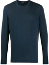 Drumohr Fine-knit Tonal-stitching Jumper In Blue