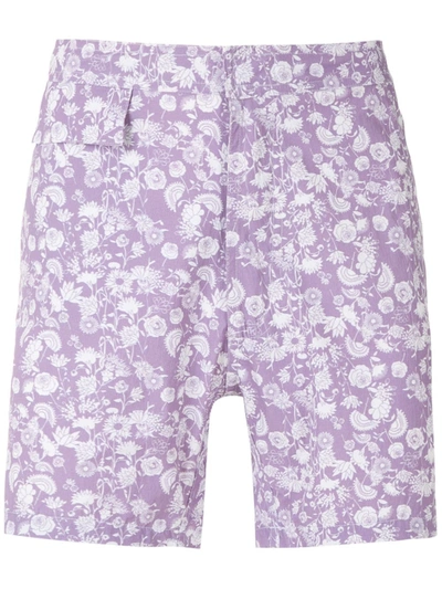 Amir Slama Floral Tactel Swim Shorts In Purple