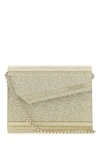 Jimmy Choo Candy Glitter Clutch In Gold