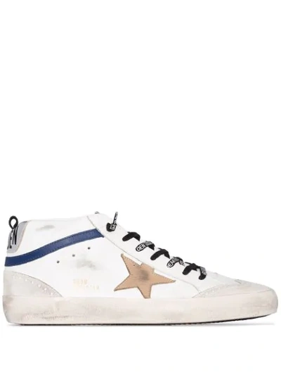Golden Goose Mid Star Leather Sneakers In White