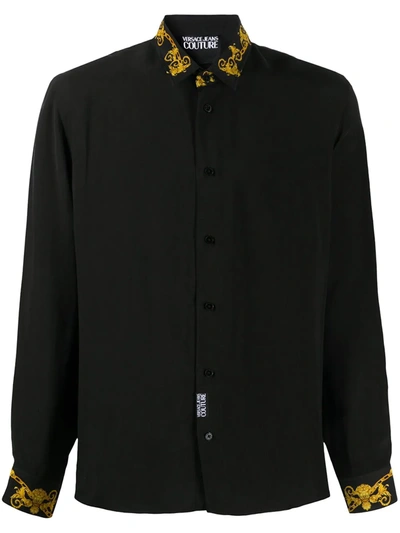 Versace Jeans Couture Black Shirt With Baroque Print