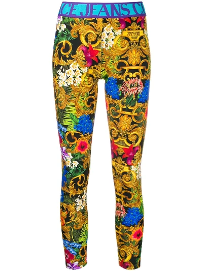 Versace Jeans Couture Women's Leggings  Tropical Baroque In Multi