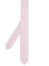 Thom Browne Striped Seersucker Tie In Pink