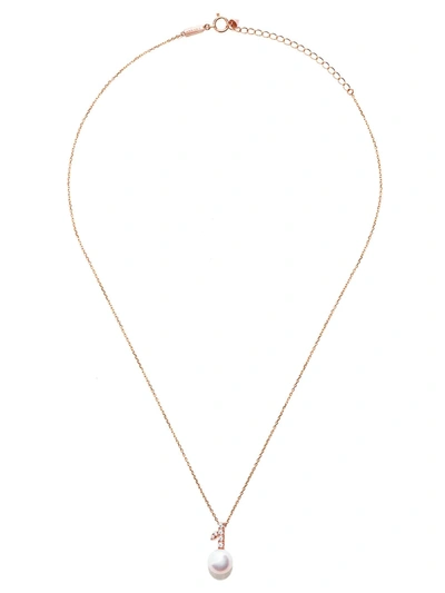 Tasaki 18kt Rose Gold Collection Line Kugel Akoya Pearl And Diamond Pendant