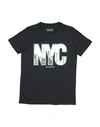 Emporio Armani Babies' T-shirts In Black