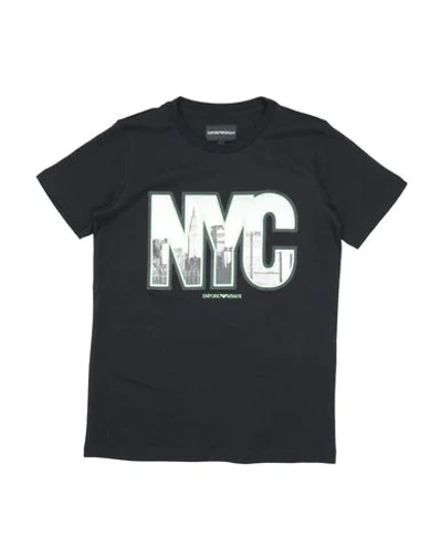 Emporio Armani Kids' T-shirts In Black