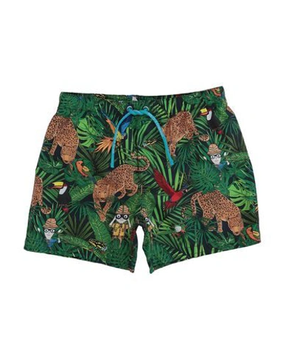 Dolce & Gabbana Kids' Swim Shorts In Green