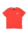 Ea7 Kids' T-shirts In Orange