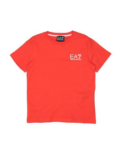 Ea7 Kids' T-shirts In Orange