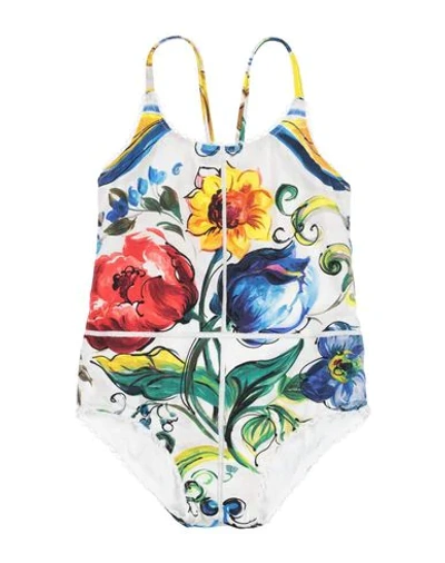 Dolce & Gabbana Kids' One-piece Swimsuits In White