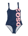 Dsquared2 Kids' One-piece Swimsuits In Blue