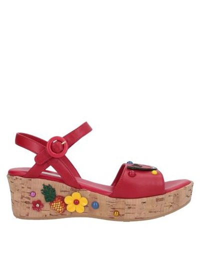 Dolce & Gabbana Kids' Sandals In Red