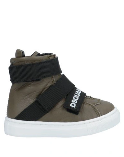 Dsquared2 Babies' Sneakers In Military Green