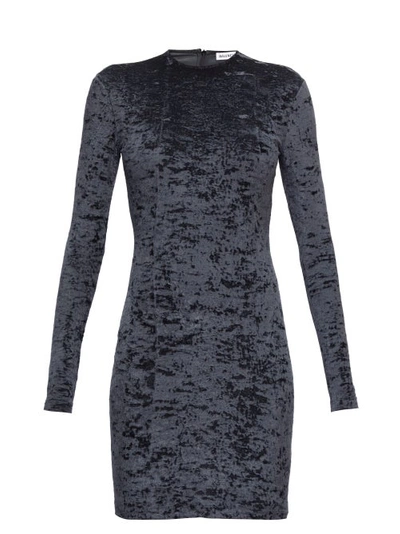 balenciaga velvet mini dress balenciaga blue Crushed Velvet Mini Dress One Shoulder High Neck NWT 38 RGT  