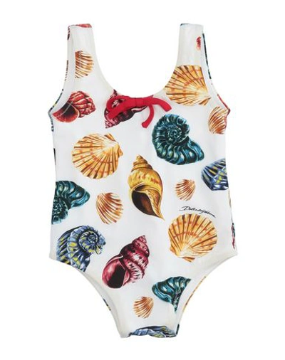 Dolce & Gabbana Babies' One-piece Swimsuits In White