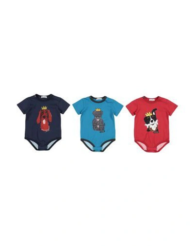 Dolce & Gabbana Babies' Bodysuits In Dark Blue