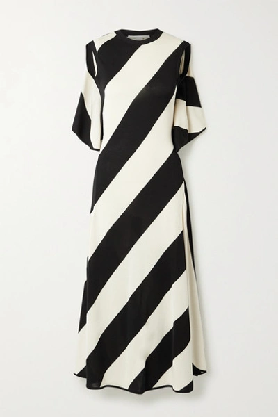 Stella Mccartney + Net Sustain Striped Stretch-knit Midi Dress In Black