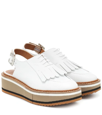 Clergerie Bunny Leather Platform Derby Shoes In White