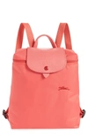 Longchamp Le Pliage Club Backpack In Pomegranate