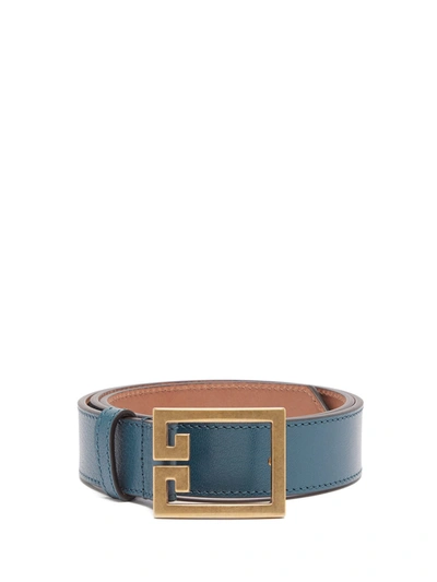 Givenchy Goat Leather Belt W/ Double-g Logo Buckle In Deep Jade