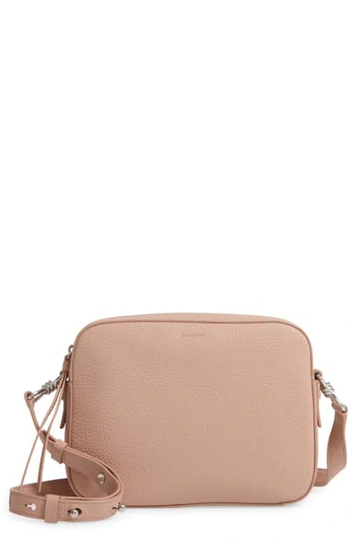 Allsaints Captain Square Leather Crossbody Bag In Nude Pink