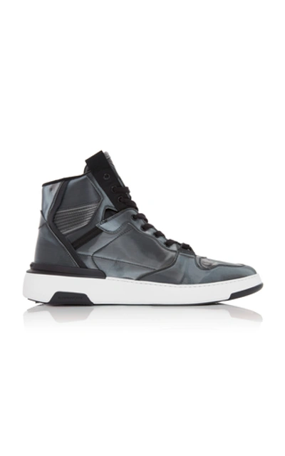 Givenchy Wing Reflective Coated-canvas High-top Trainers In Silver