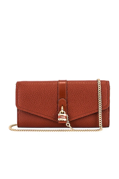 Chloé Aby Wallet On Chain Bag In Sepia Brown