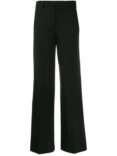 Red Valentino Snap-detailed Wool-blend Wide-leg Trousers In Black