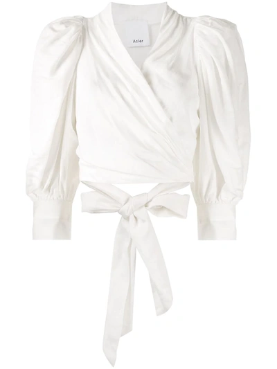 Acler Corsica Cropped Wrap Top In White