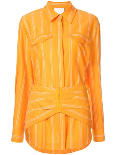 Acler Logan Stripe Print Shirt In Orange