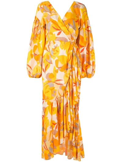 Acler Gallion Floral Dress In Yellow