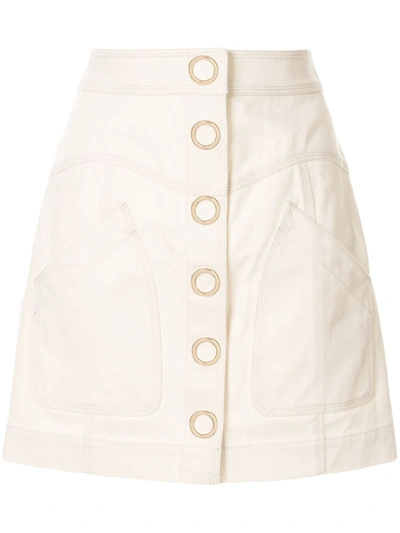 Acler Aisnley Mini Denim Skirt In Neutrals