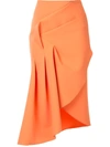 Acler Redwood Asymmetric Skirt In Orange
