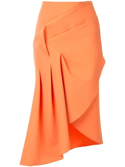 Acler Redwood Asymmetric Skirt In Orange