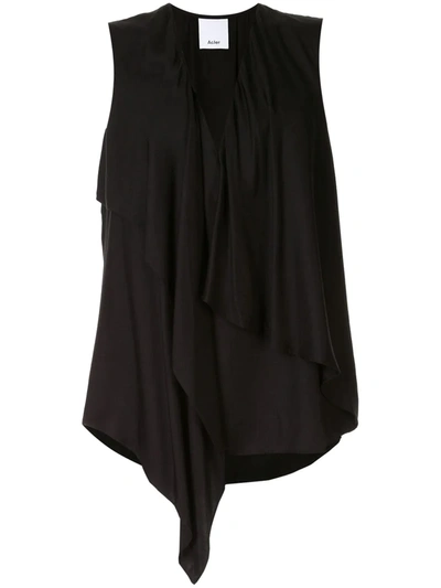 Acler Bearing Draped Loose-fit Blouse In Black