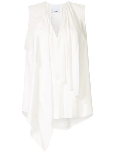 Acler Bearing Draped Blouse In White