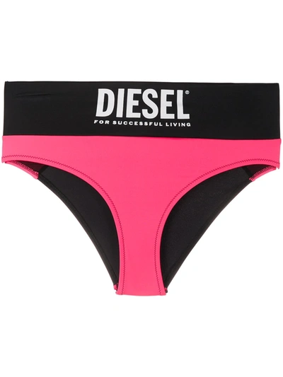 Diesel Logo Swim Shorts In Black